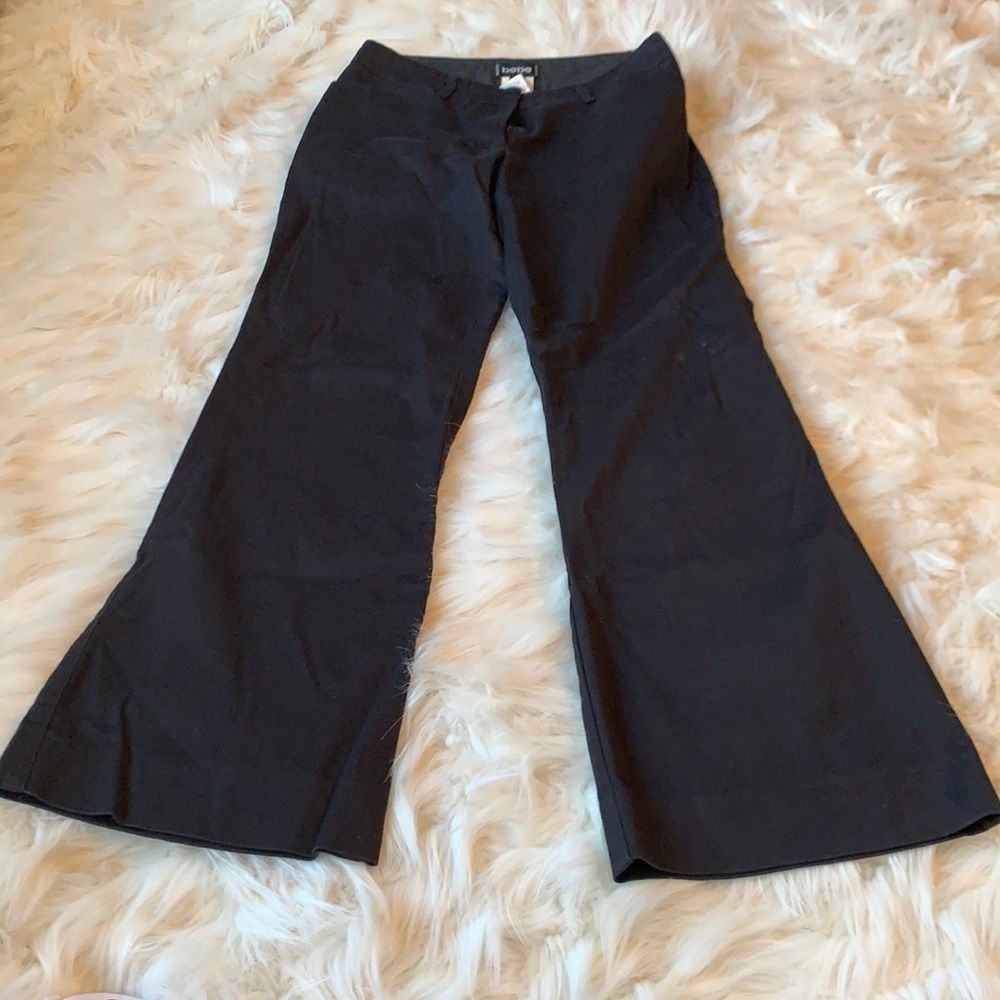 Vintage Y2K Bebe Black Wide Leg Trousers Made in USA Dress Pants Size 2